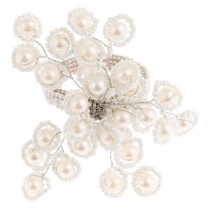 Pearl Sprig Napkin Rings, Set of 4