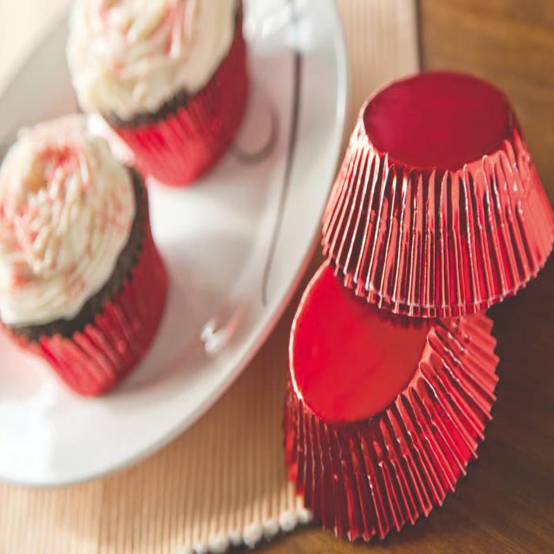 Red Foil Baking Cups, 32 Count