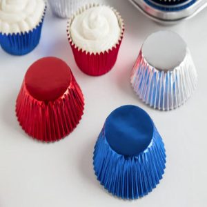 Red, Silver & Blue Foil Bake Cup Set, 45 Count
