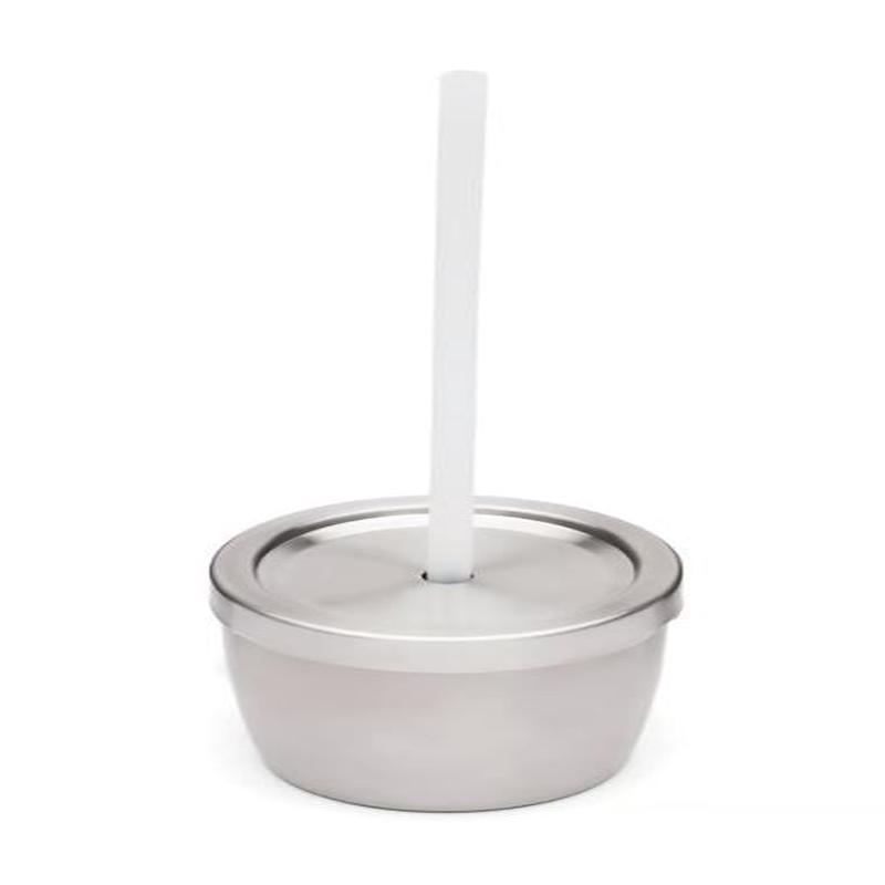 Stainless Steel Kids Cup with Lid and Silicone Straw, 8-Ounce