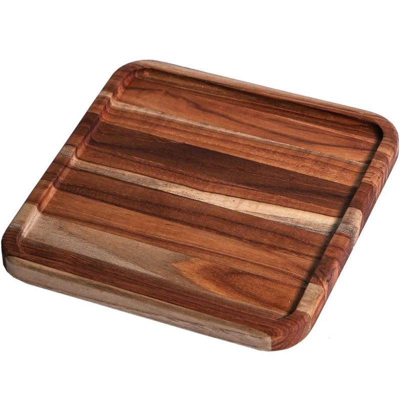 Teakwood Serving Tray, 8"x8"