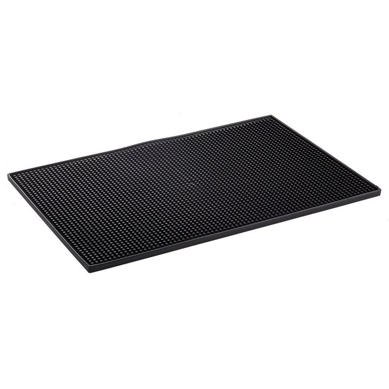 Black Rubber Bar Mat, 18"x12"