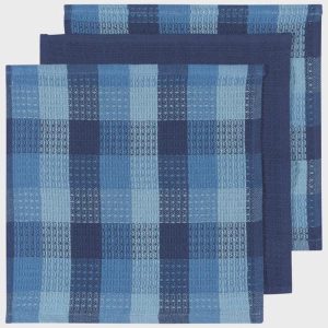 Check Indigo Dishcloths | Set of 3