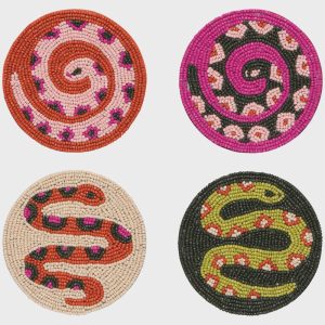 Gardenland Beaded Coasters, Set of 4