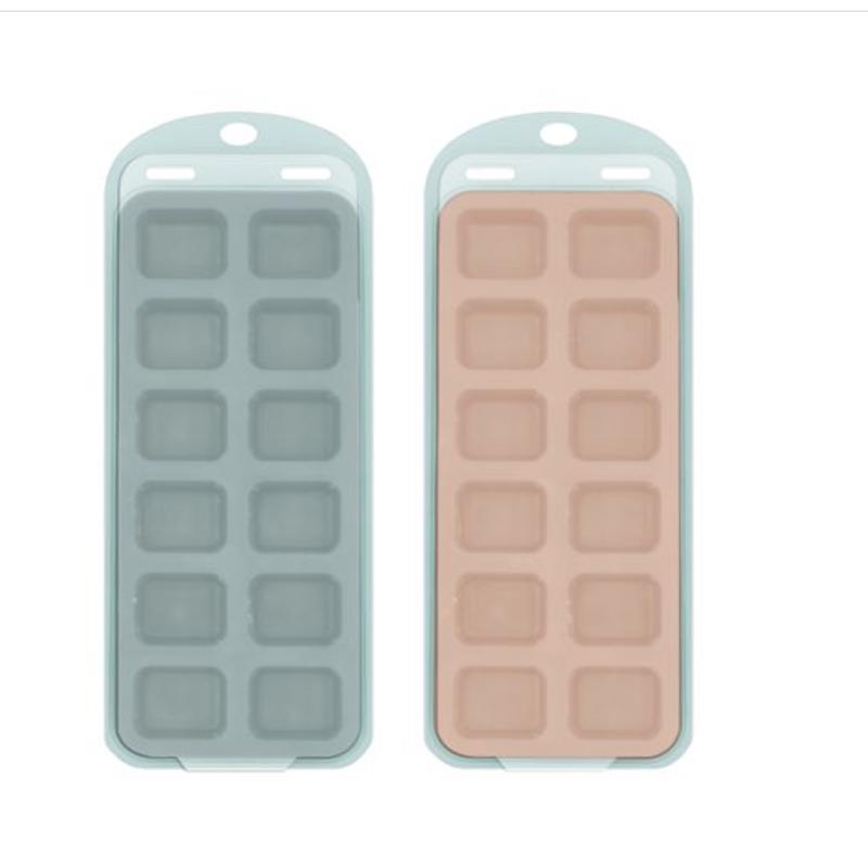 Silicone Ice Mold Tray with Cover (Set of 2)
