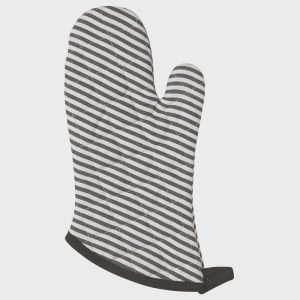 Superior Black Narrow Stripe Oven Mitt