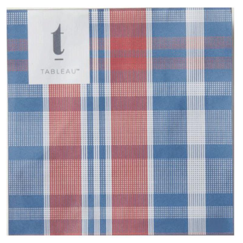 Taylor Plaid Cocktail Napkins