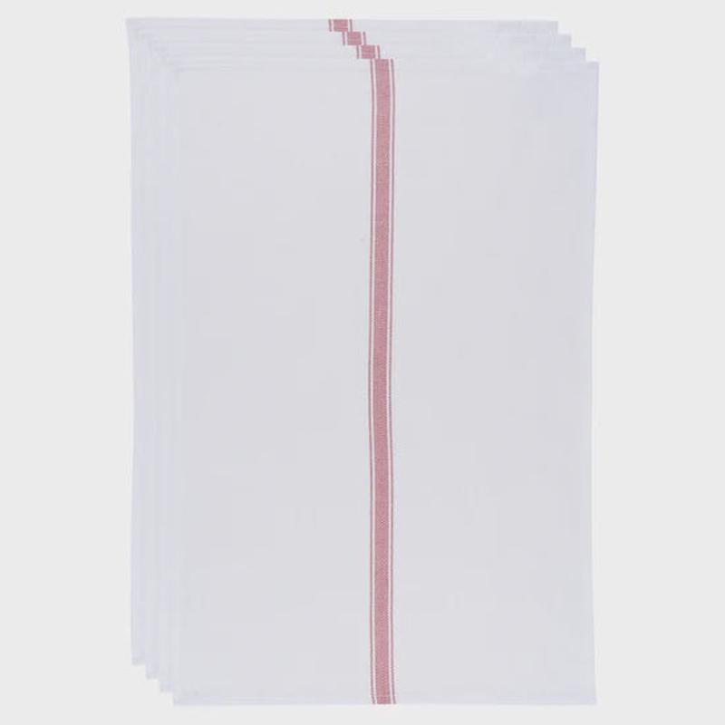 Brooklyn Stripe Dishtowels | Poppy Red Set of 4