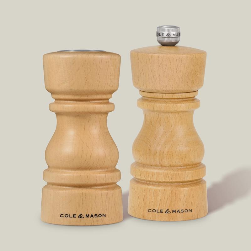 London Natural Beech Salt Shaker & Pepper Mill Set