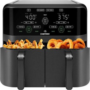 Chefman 6 Quart Dual Basket Air Fryer with Digital Touchscreen