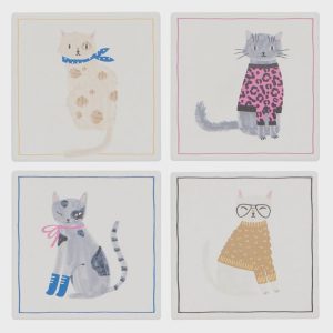 Feline Fine Soak Up Coaster, Set of 4