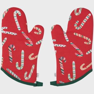 Merry Mints Christmas Oven Mitts, Set of 2