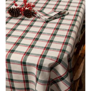 Noel Plaid Christmas Tablecloth 60"x90"