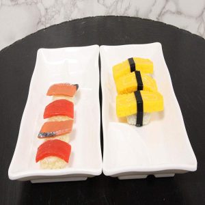 Ebros 10" White Rectangular Serving Plate or Slate or Dish With Sauce Partition