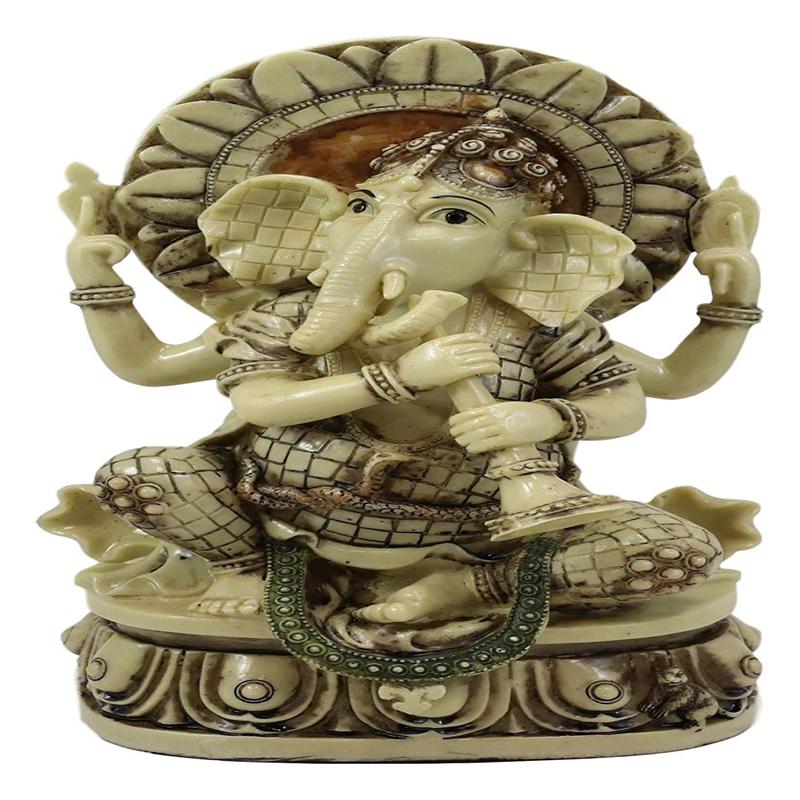 Ebros 12" Tall Hindu God Ganesha Playing Shehnai Flute Statue Figurine