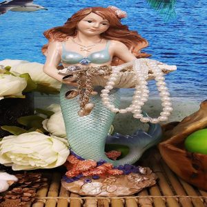 Ebros 17" Tall Mermaid with Giant Oyster Shell Dish Votive Candle Holder Statue