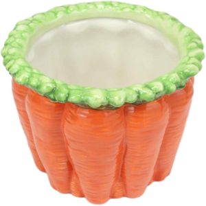 Ebros 4.5" Tall Ceramic Gourmet Hearty Carrots Bunch Dish Bowl Holder Container