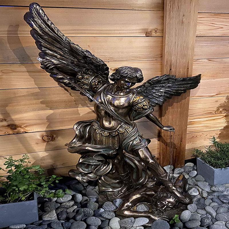 Ebros 45" Tall Grand Saint Michael The Archangel Slaying Satan Lucifer Statue