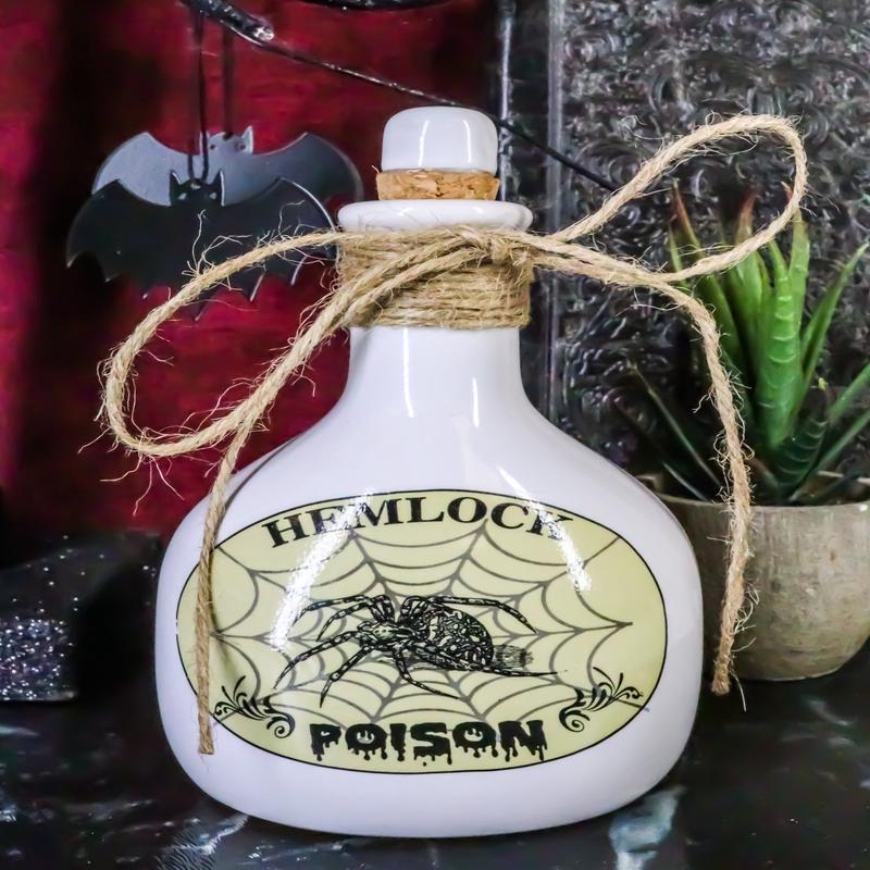 Ebros 5.5"H Ceramic Mad Doctor Small Display Container with Cork Lid (Hemlock Spider)