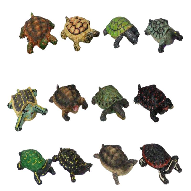 Set of 12 Marine Colorful 2" Mini Reptile Collectible Tortoise Species Figurines