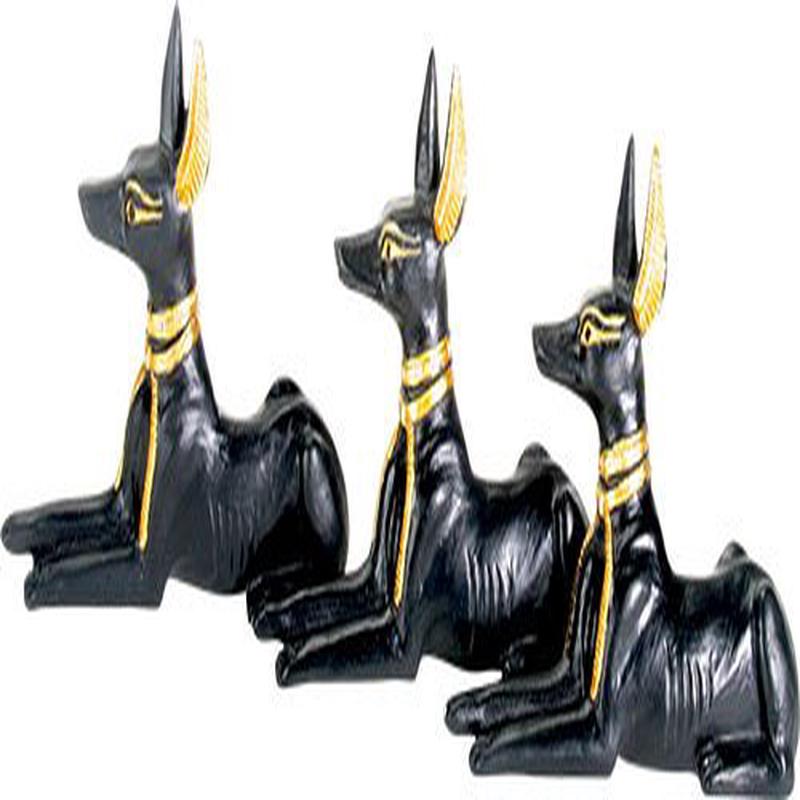 Ebros 3 Inch Long Sitting Anubis Magnet Set Of 3 Pieces Refrigerator Magnet Dark Lord Anubis Collectible