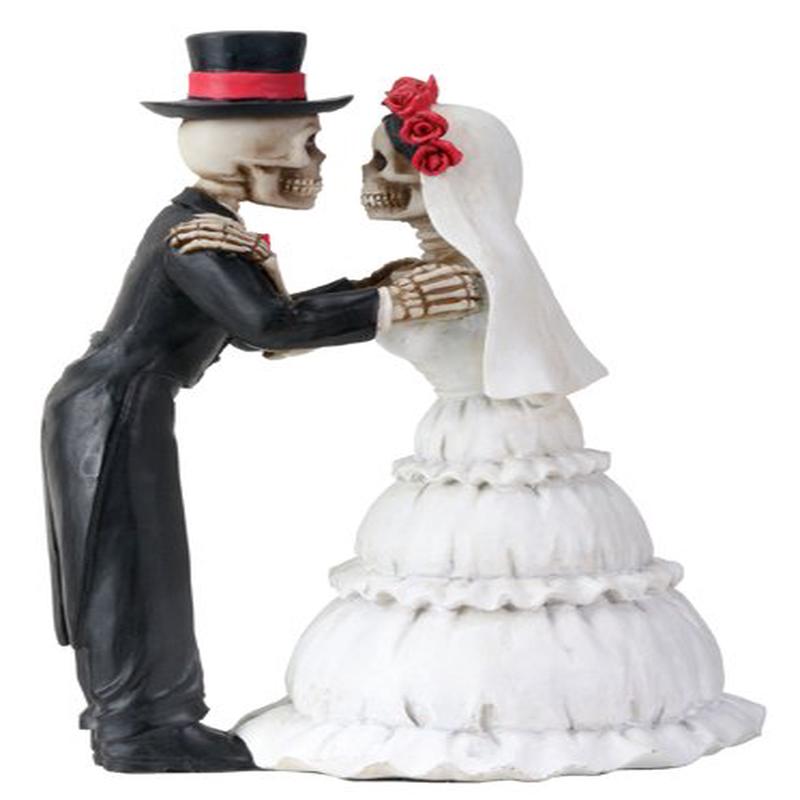 Ebros 4 Inch Day Of The Dead Skeleton Wedding Couple Kiss Figurine