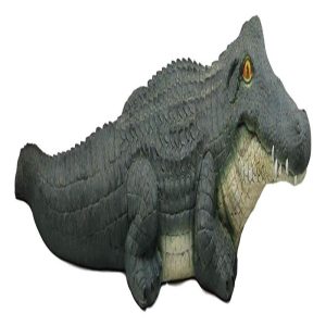 Ebros Gift Large Realistic Crocodile On Belly Crawl Pose Garden Accent Statue Lake Home Patio Pool Exotic Decor of Alligators Crocodiles Caiman Gator Decorative Sculpture Figurine (26" Long)