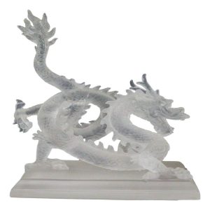 Legendary Chinese Orient Azure Dragon King Frosted Translucent Acrylic Figurine