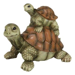 Nautical Marine Turtle Tortoise Mother Piggybacking Hatchling Family Figurine