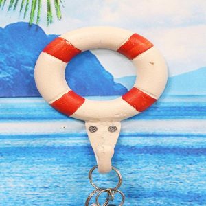 Cast Iron Nautical Sea Coastal Sailor Lifeguard Life Ring Buoy Wall Hook Accent