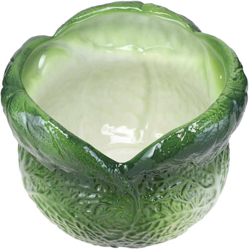 Ebros 7.25"H Ceramic Gourmet Green Savoy Cabbage Utensil Holder Or Flower Vase