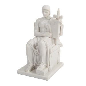 Ebros 7.5 Inch Resin White Authority of Law Man in Chair Statue Figurine