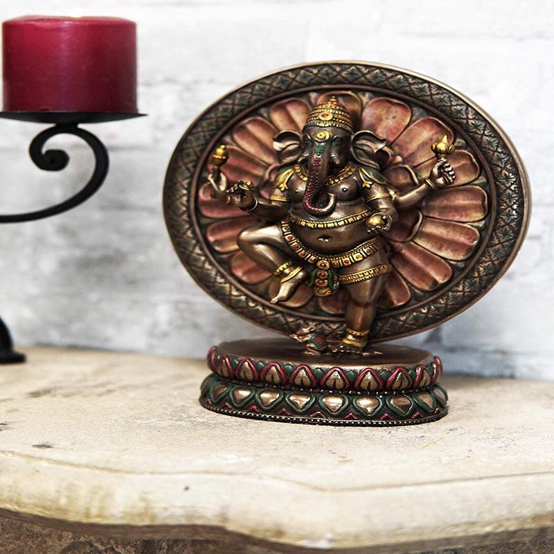 Ebros 9.25" Tall Hindu Dancing Ganesha in One Legged Yoga Pose On Lotus Figurine
