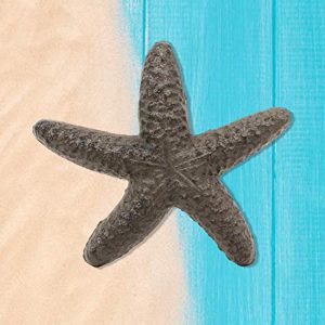Ebros Cast Iron Ocean Coral Sea Star Shell Starfish Decorative Accent Statue in Rustic Bronze Finish 4.5" Wide Nautical Coastal Themed Decor for Wedding Beach Party Home Decorations DIY Crafts (4)