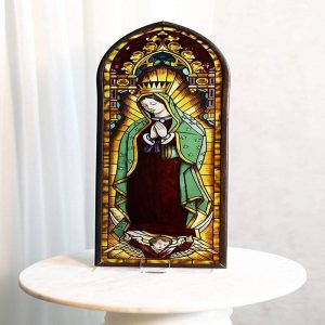 Ebros Frank Lloyd Wright Lady of Guadalupe Virgin Mary Stained Glass Wall Decor