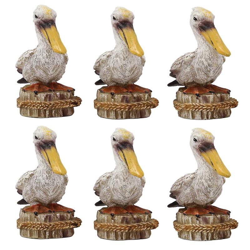 Ebros Gift 4.75" Tall Small Ocean Marine Beach Coastal Great White Pelican Bird Perching On Getty Post Statue Home Decor Birds Pelicans Nature As Centerpiece Decorative Sculpture Figurine (1)