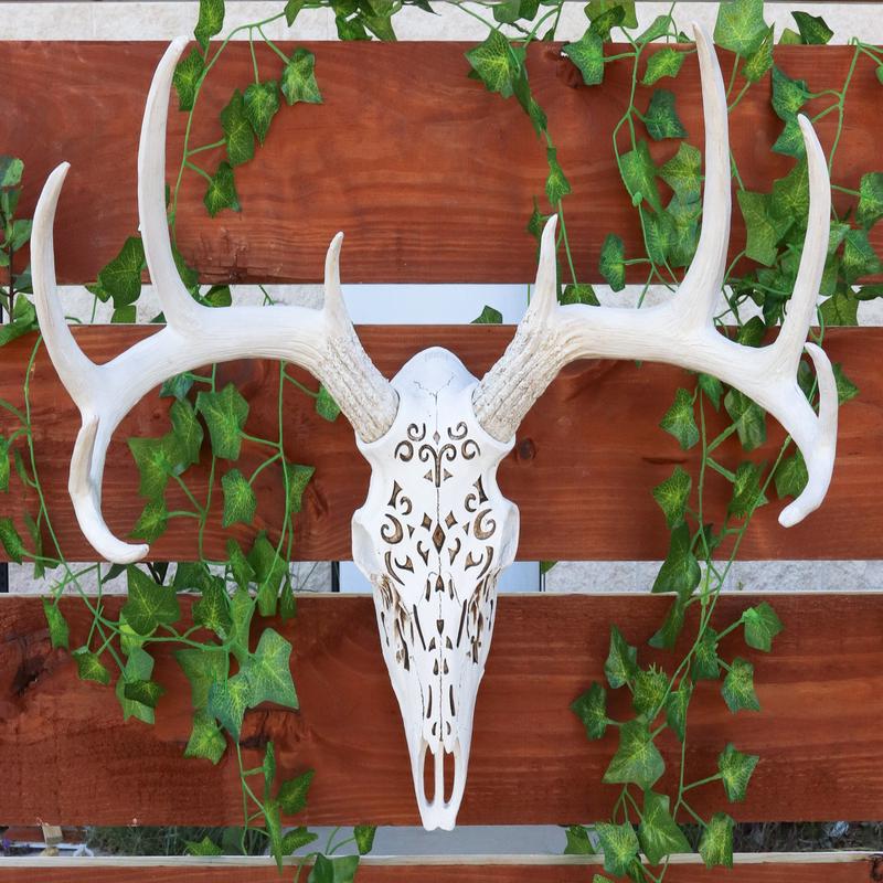Ebros Large Filigree Buck Deer Head Skull Wall Decor Hanging Plaque 22" Wide