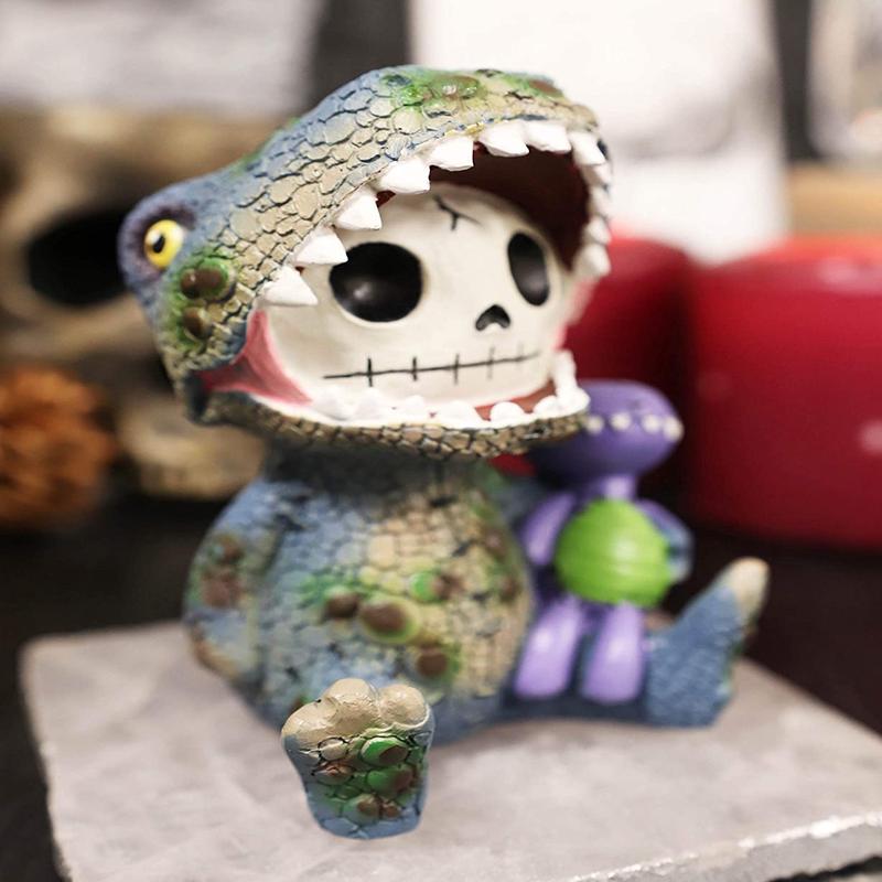 Ebros Larger Furry Bones Rex The Tyrannosaurus and Purple Dinosaur Skeleton 4"H