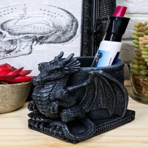 Ebros Medieval Fantasy Dragon Stationery Office Desktop Pen Pencil Holder 4.75"H