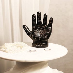 Ebros Psychic Fortune Teller Chirology Palmistry Hand Palm Figurine (Black)