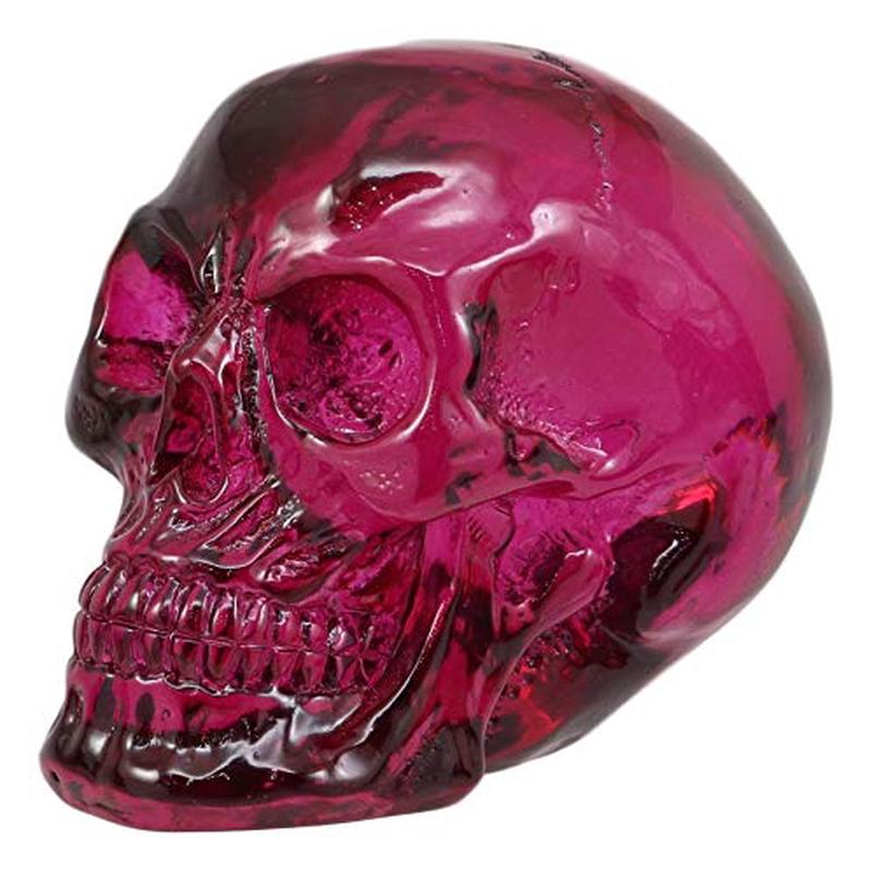 Ebros Purple Translucent Witching Hour Gazing Skull Miniature Figurine 2.5" Long
