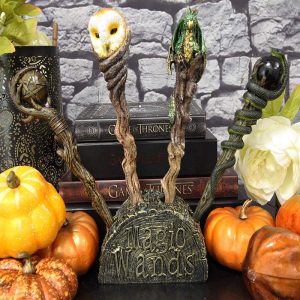 Ebros Witch & Wizard Fantasy Cosplay 4 Magic Wands with 1 Stand Holder Decor