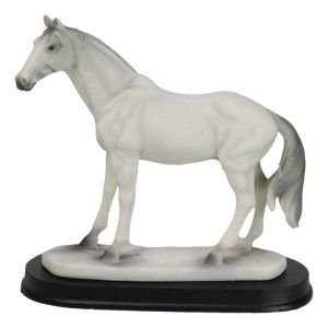 Equine Rare Breed Camarillo White Horse Steed Model Figurine On Base 6.25"L