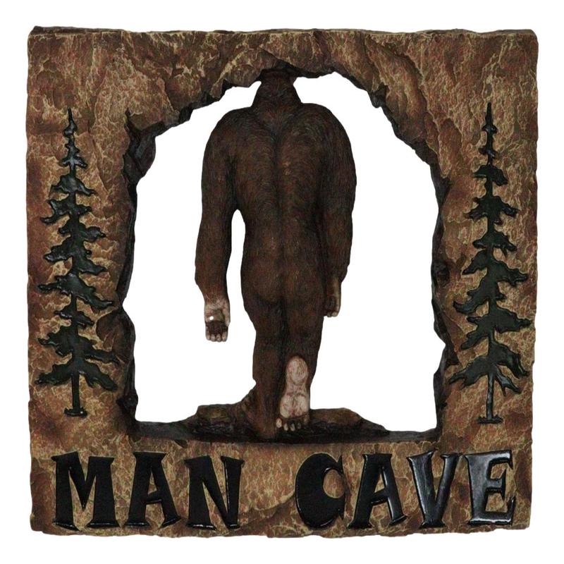 Rustic Forest Sasquatch Big Foot By Pine Trees Entering Man Cave Wall Decor