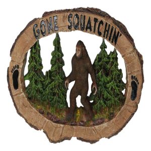 Rustic Forest Sasquatch Big Foot by Pine Trees Gone Squatchin' Wall Decor Plaque