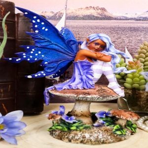 Ebros Amy Brown Art Gothic Violet Tribal Ebony Fairy Collectible Statue 6.5"Tall