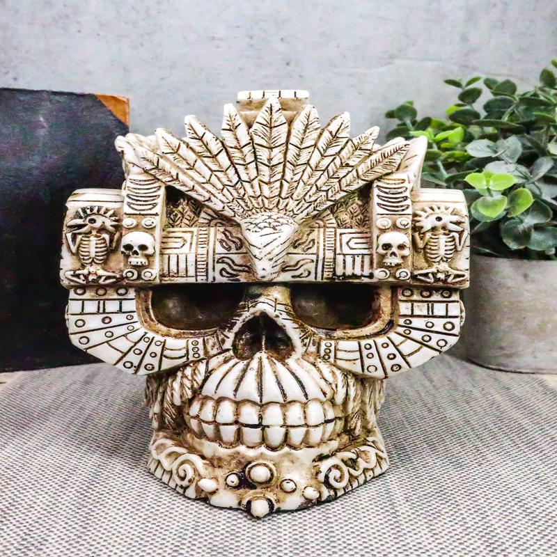 Ebros Aztec Empire Emperor Montezuma Skull Statue Tenochtitlan King Moctezuma