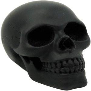 Ebros Pirate's Loot Graveyard Human Skull Statue 3.75"L (Midnight Ghost Black)