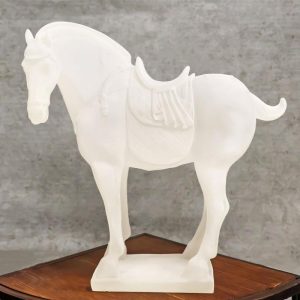Ebros Acrylic Translucent Ming Terracotta War Horse Replica Statue 11.5" Long