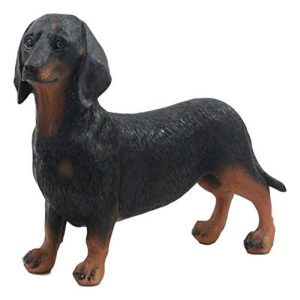 Ebros Adorable Black And Tan Dachshund Dog Statue 8" Long Schnitzel Sausage Wiener Dog Figurine